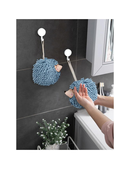 Toallas de Mano Fuzzy Ball Sophie & Panda - Juego de 2 Azul