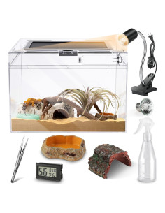 Terrario de PC HELIME 30.5x17.8x22.9 cm para reptiles y anfibios