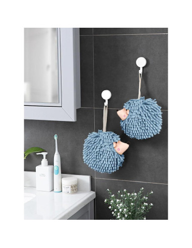 Toallas de Mano Fuzzy Ball Sophie & Panda - Juego de 2 Azul