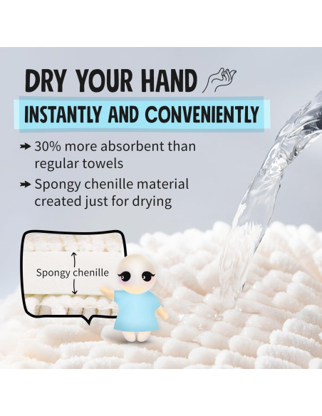 Toallas de Mano Fuzzy Ball Sophie & Panda - Juego de 2 Azul