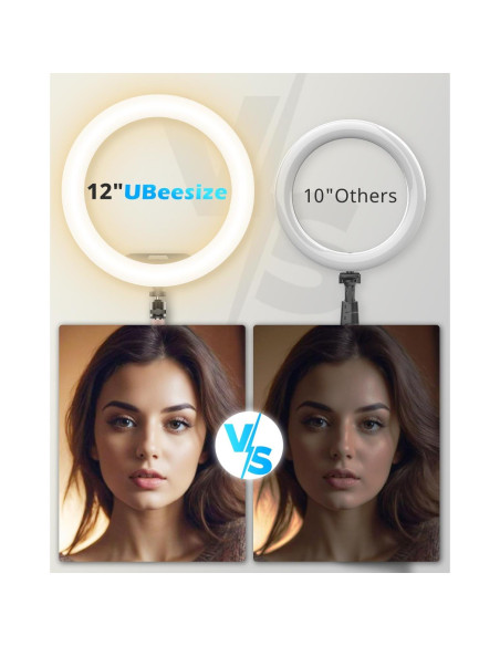 Luz de Anillo UBeesize 30 cm con Soporte y Montaje para Teléfono