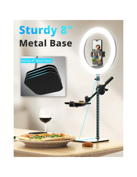 Luz de Anillo UBeesize 30 cm con Soporte y Montaje para Teléfono