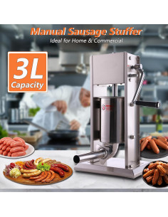 Embutidor de Salchichas Hakka SV-3 3L Acero Inoxidable 2