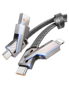 Cable USB C a Lightning 4 en 1 Jixivor 45W 0.91m Carga Rápida