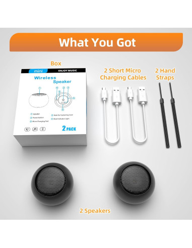 2 Pack Altavoces Mini Portátiles AUKSKY Bluetooth Inalámbricos