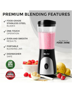 Mezclador Personal Mueller 0.45L para Smoothies y Batidos Negro 2
