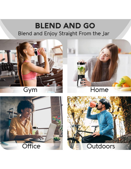 Mezclador Personal Mueller 0.45L para Smoothies y Batidos Negro