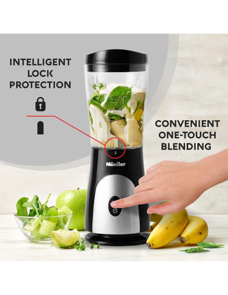 Mezclador Personal Mueller 0.45L para Smoothies y Batidos Negro