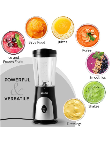 Mezclador Personal Mueller 0.45L para Smoothies y Batidos Negro