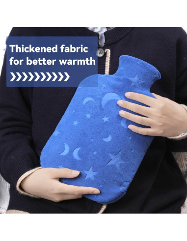 Botella de Agua Caliente DICEVER 2L con Funda Suave Azul