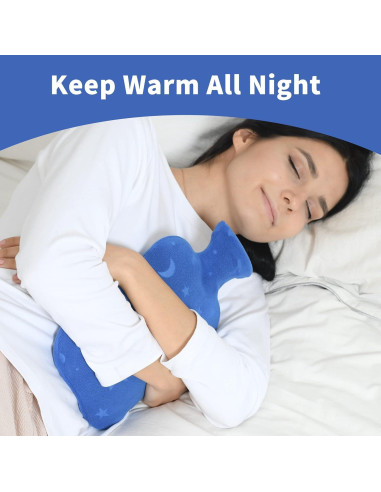 Botella de Agua Caliente DICEVER 2L con Funda Suave Azul