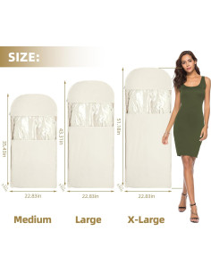 Bolsa de Ropa Colgante Ahorra Espacio 3Pcs Beige 2