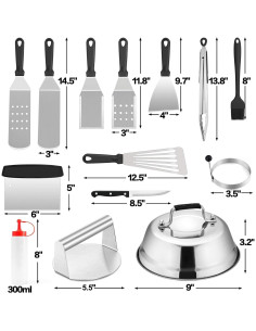 Kit de Accesorios para Plancha HaSteeL 20 Piezas Acero Inoxidable 2