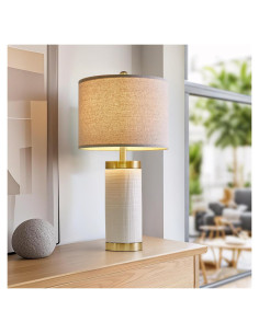 Lámpara de Mesa Cerámica Blanca USumkky 62cm Moderna