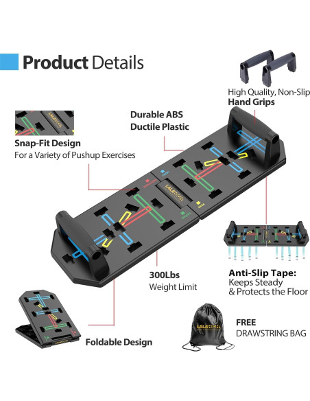 Tablero de Flexiones LALAHIGH 25-en-1 Plegable 2.02kg