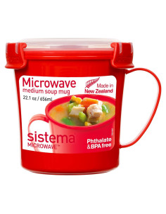 Taza de sopa Sistema 650ml con tapa y ventilación para microondas
