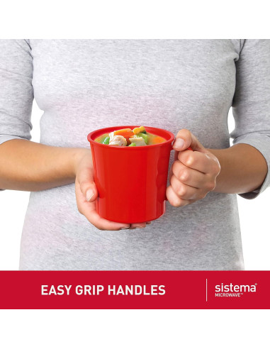 Taza de sopa Sistema 650ml con tapa y ventilación para microondas