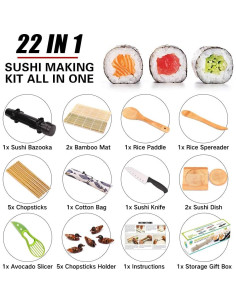 Kit de Hacer Sushi SmileTools 22 Piezas para Principiantes 2