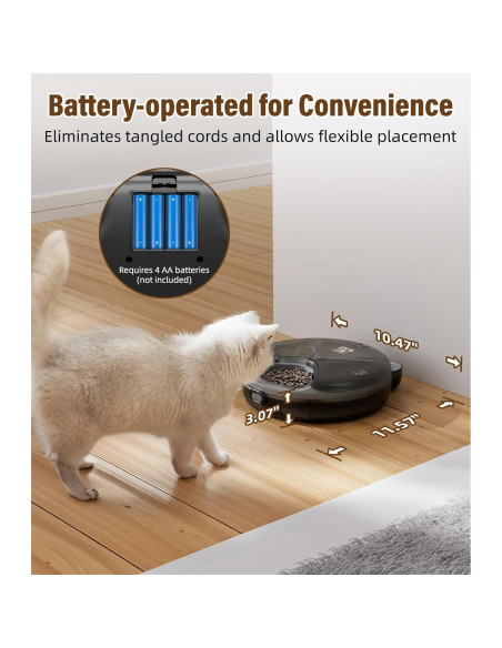 Dispensador Automático de Comida para Gatos Casfuy F26-L 4 Comidas