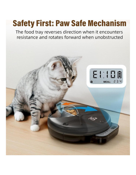 Dispensador Automático de Comida para Gatos Casfuy F26-L 4 Comidas