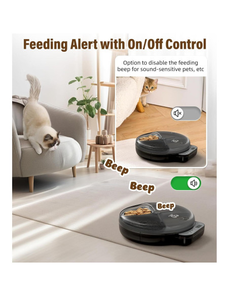 Dispensador Automático de Comida para Gatos Casfuy F26-L 4 Comidas