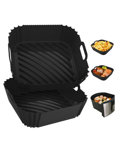 Paquete de 2 forros de silicona Seropy 7.1" para freidora 4-7 QT