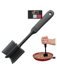 Picador de Carne Gorilla Grip Negro, Mango Ergonómico, Antiadherente