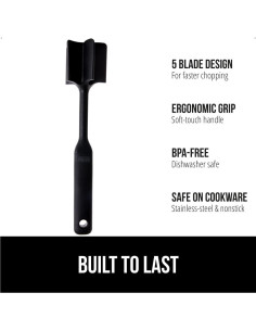 Picador de Carne Gorilla Grip Negro, Mango Ergonómico, Antiadherente 2