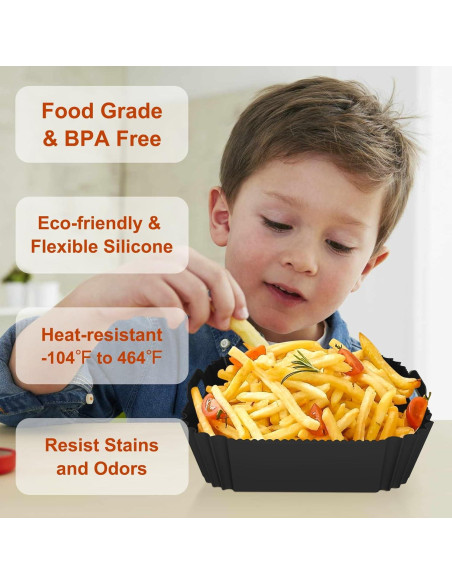 Paquete de 2 forros de silicona Seropy 7.1" para freidora 4-7 QT