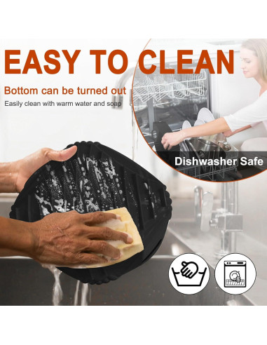 Paquete de 2 forros de silicona Seropy 7.1" para freidora 4-7 QT