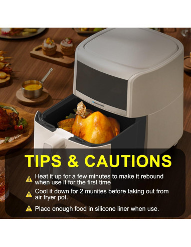 Paquete de 2 forros de silicona Seropy 7.1" para freidora 4-7 QT