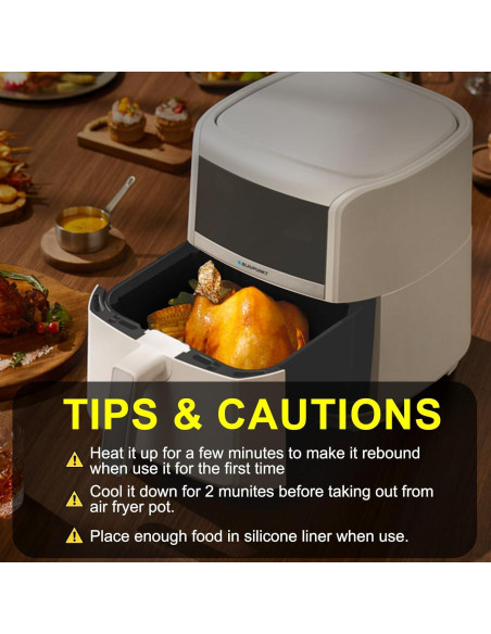 Paquete de 2 forros de silicona Seropy 7.1" para freidora 4-7 QT