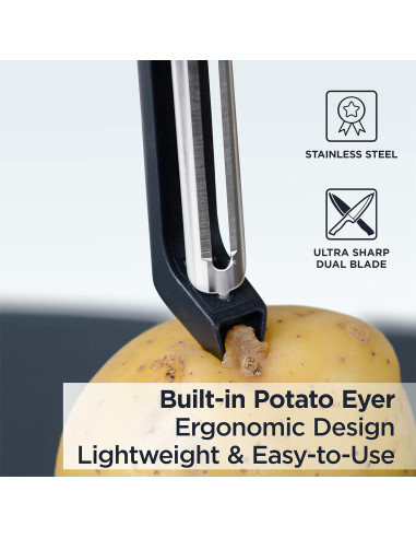 Pelador de Verduras Deiss PRO Acero Inoxidable Ergonomico 80g