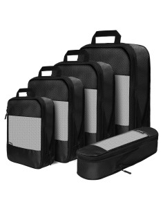 Set de Cubos de Compresión para Maletas 5 Piezas Negro