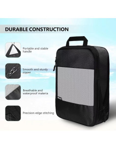 Set de Cubos de Compresión para Maletas 5 Piezas Negro 2