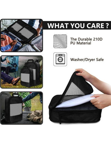 Set de Cubos de Compresión para Maletas 5 Piezas Negro