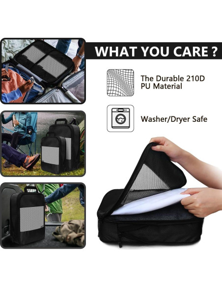 Set de Cubos de Compresión para Maletas 5 Piezas Negro