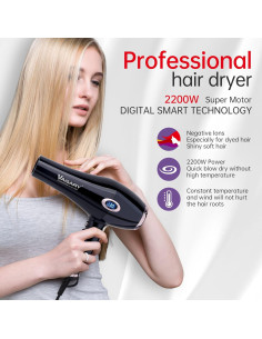 Secador de Pelo Profesional VAGARY 2200W Iónico con Difusor 2