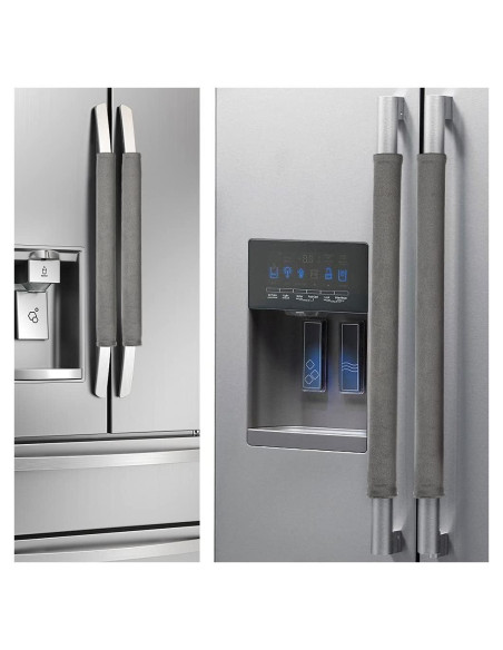 Juego de 4 fundas para manijas de refrigerador Nuovoware gris
