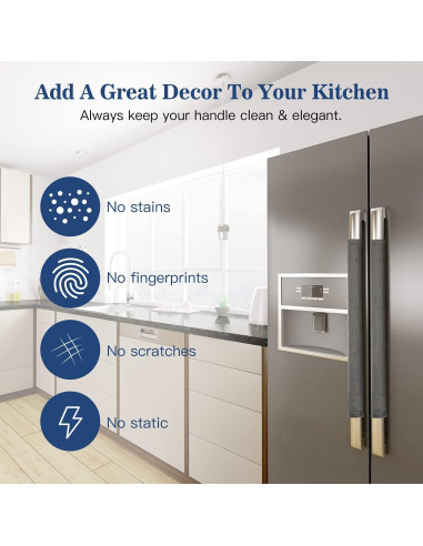 Juego de 4 fundas para manijas de refrigerador Nuovoware gris
