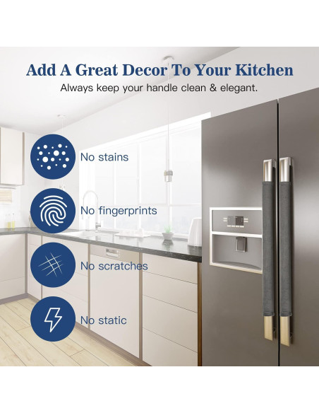 Juego de 4 fundas para manijas de refrigerador Nuovoware gris