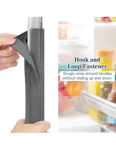 Juego de 4 fundas para manijas de refrigerador Nuovoware gris