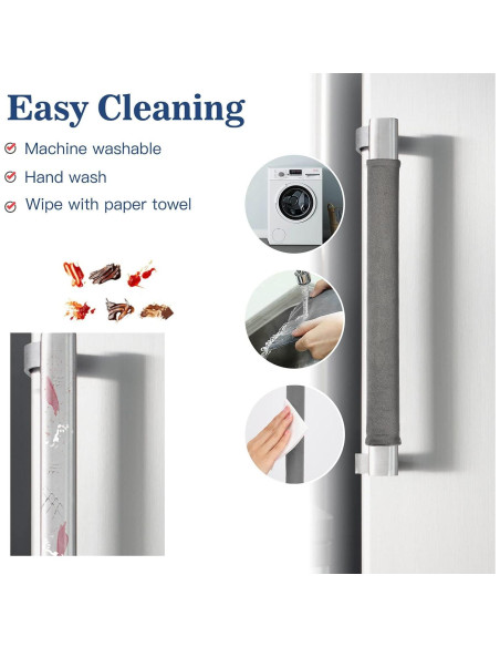 Juego de 4 fundas para manijas de refrigerador Nuovoware gris