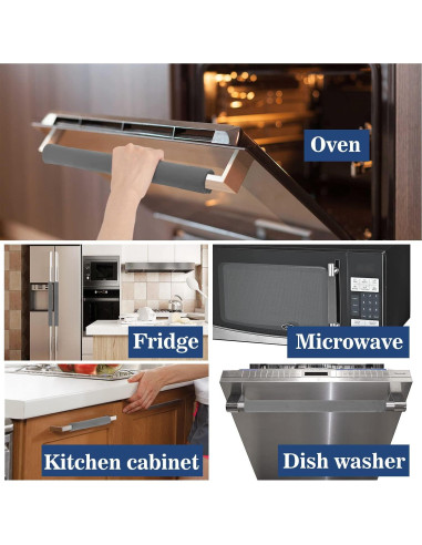 Juego de 4 fundas para manijas de refrigerador Nuovoware gris