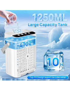 Acondicionador de Aire Portátil AJVV TT-13 3 Velocidades 1250ml 2