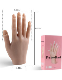 Mano de práctica de silicona Sotong con 100 consejos de uñas 2