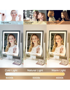 Espejo de Maquillaje Iluminado Kottova 36.83cm 10X Magnificación 2