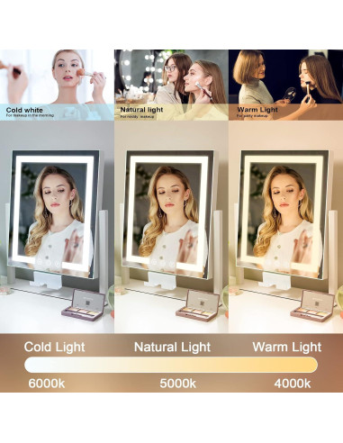 Espejo de Maquillaje Iluminado Kottova 36.83cm 10X Magnificación