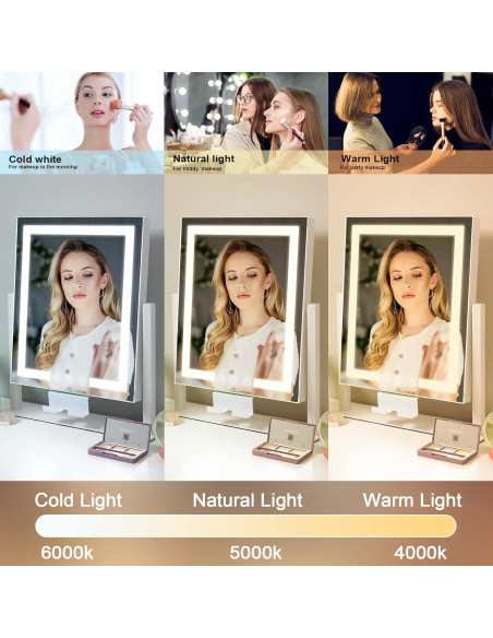 Espejo de Maquillaje Iluminado Kottova 36.83cm 10X Magnificación