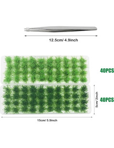 Cayway Kit de Hierba Estática 80 PCS para Diorama y Paisaje 2